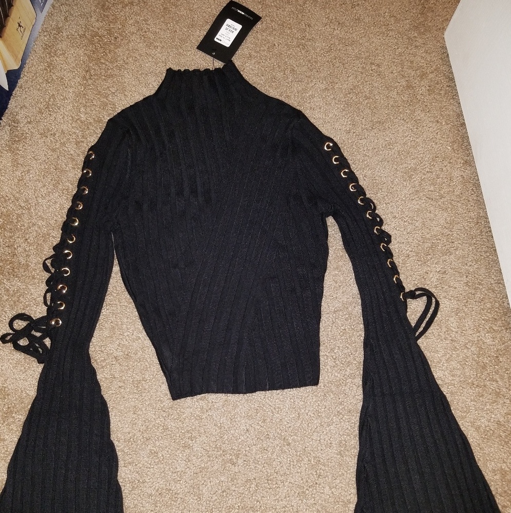 Black high neck top